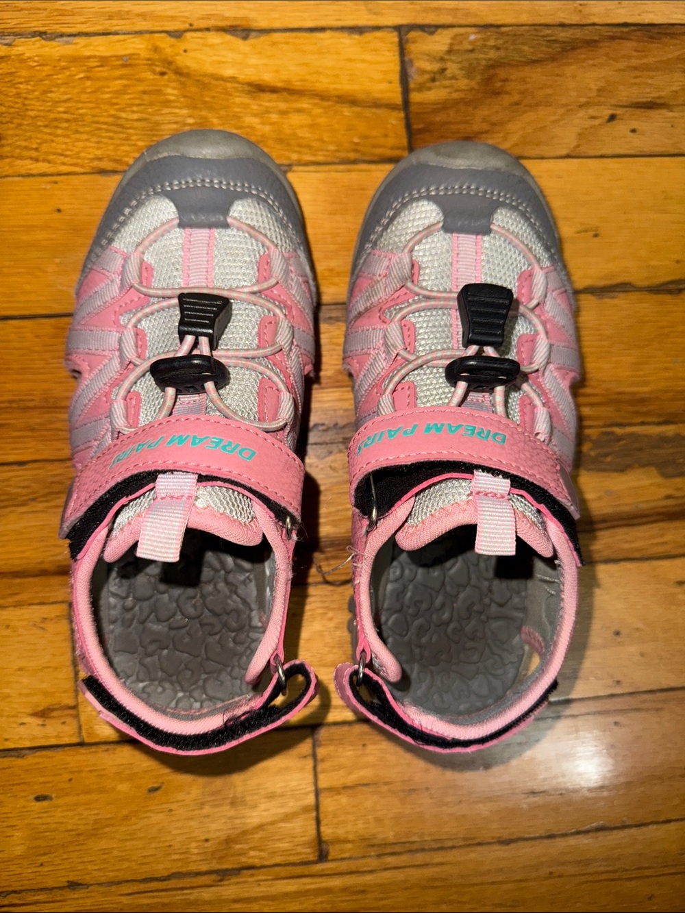 Pink & Gray Kids Sandal Sneakers